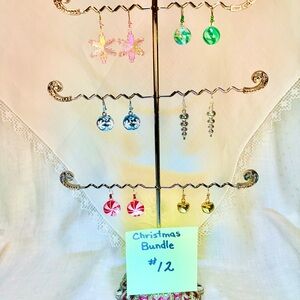 Handcrafted Christmas Gift Earrings Bundle 6 Colors & Styles Nostalgic Colorful